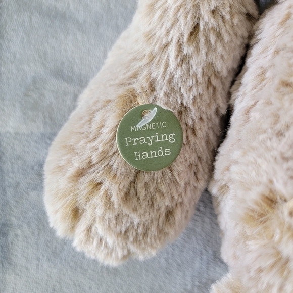NWT Demdaco Pocket Prayer Bear Tan 16” Plush Super Soft Magnetic Paws Nice Gift! - Picture 4 of 7